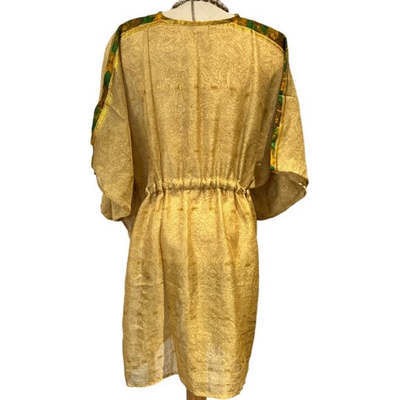 DARN GOOD Aanya Adjustable Short Kaftan SZ G 14-32? GOLD Floral Curvy - Picture 7 of 11